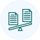 Icono verde de comparación de documentos